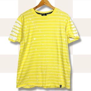 Switch Limited Edition Striped Splattered Slashed Graphic Short Sleeve Shirt M